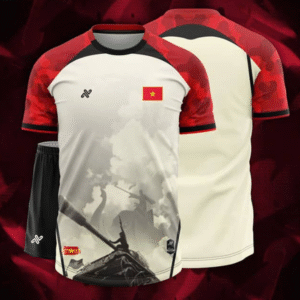 AMAC – Bộ Quần Áo Bóng Đá Việt Nam S2 Màu Kem Đỏ